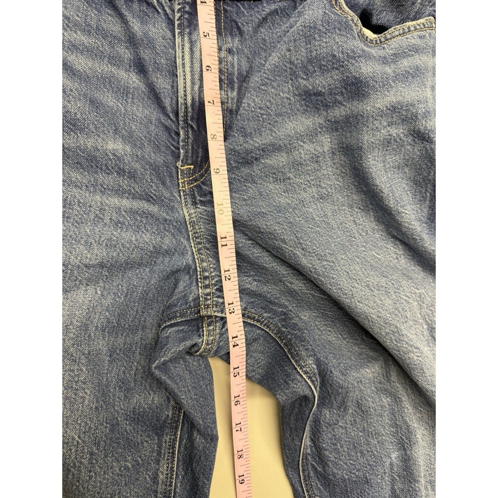 American Eagle Low Rise Baggy Wide Leg Jeans Comfort Stretch Blue Denim Sz 14 - Picture 5 of 12